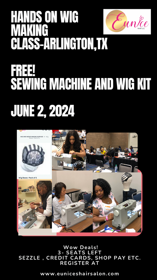 LETS MAKE A GLUELESS WIG SEWING MACHINE.   EDITION.  -IN PERSON  JUNE 2 SINGER HEAVY DUTY SEWING MACHINE INCLUDED)