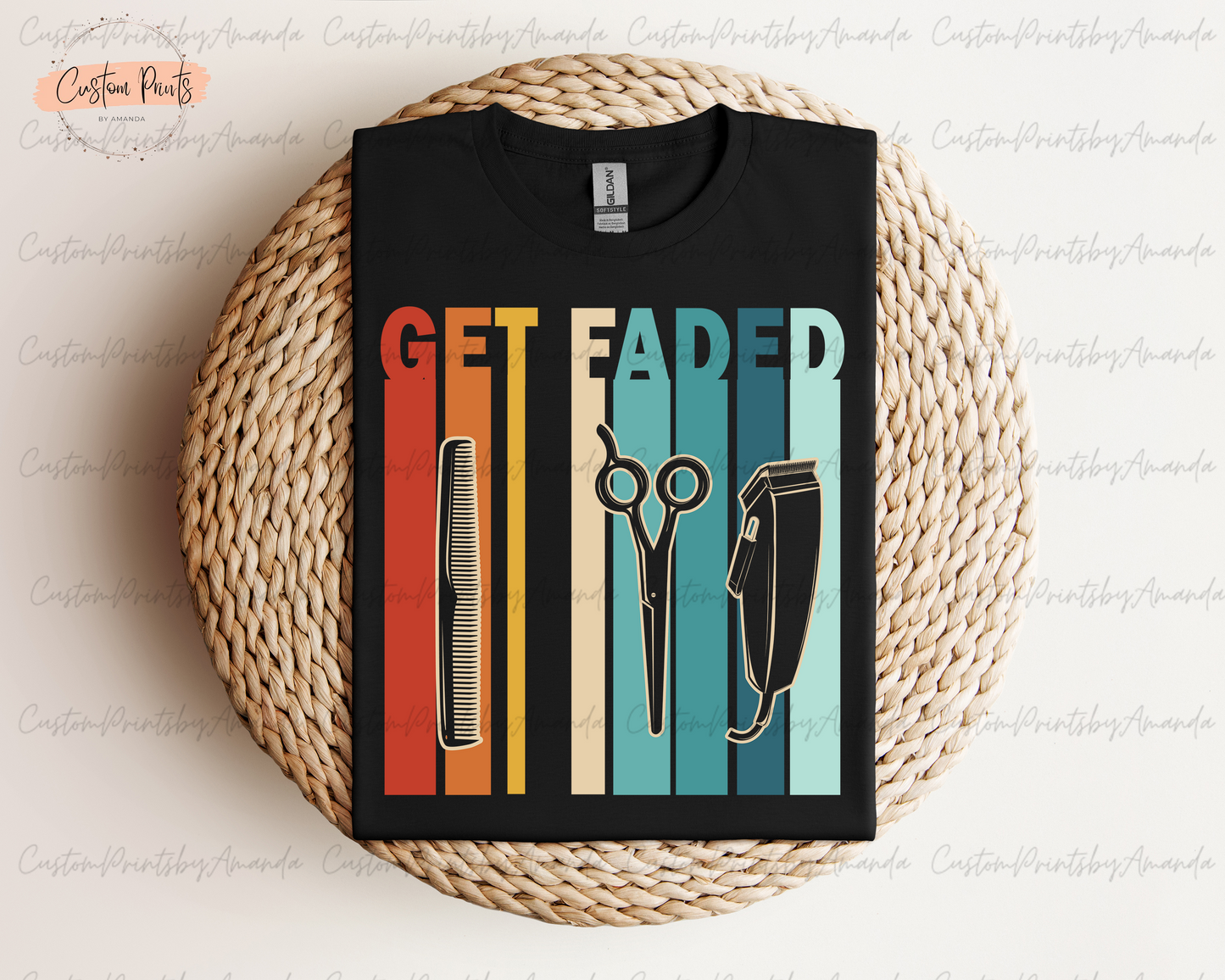 Barber Get Faded Shirt | Bold Barber Graphic Tee