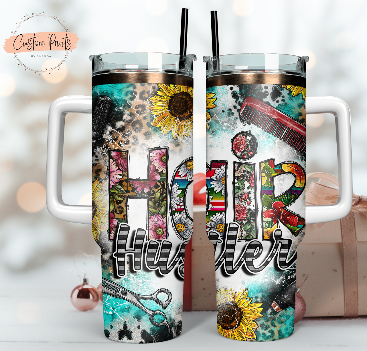 Hair Hustler Flower Tumbler - Eunices Hair LLC - Medical Wig Solutions