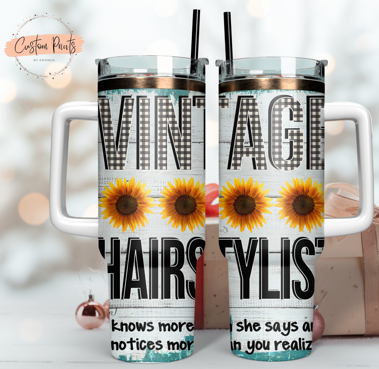 Vintage HairStylist Tumbler - Eunices Hair LLC - Medical Wig Solutions