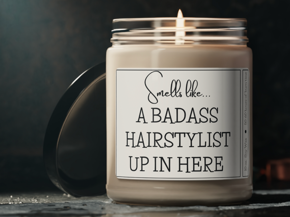 Smells Like.. Candle Hair Candle l Stylist Appreciation Hair Dresser Gift | Cosmetology Gifts, Stylist Appreciation, Cosmetology Graduation Gift - Eunices Hair LLC - Medical Wig Solutions