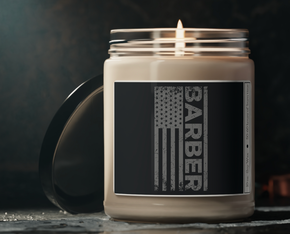 Barber Flag Candle | Gift for Barbers & Cosmetology Pros
