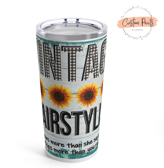 Vintage Hair Stylist Tumbler | Cosmetology Gift | Salon Drinkware
