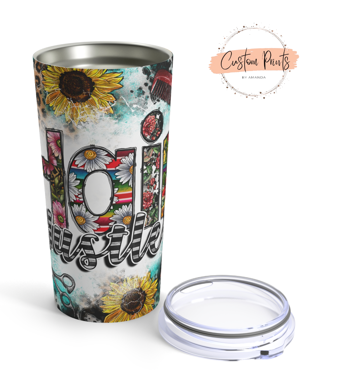Hair Hustler Flower Tumbler - Eunices Hair LLC - Medical Wig Solutions