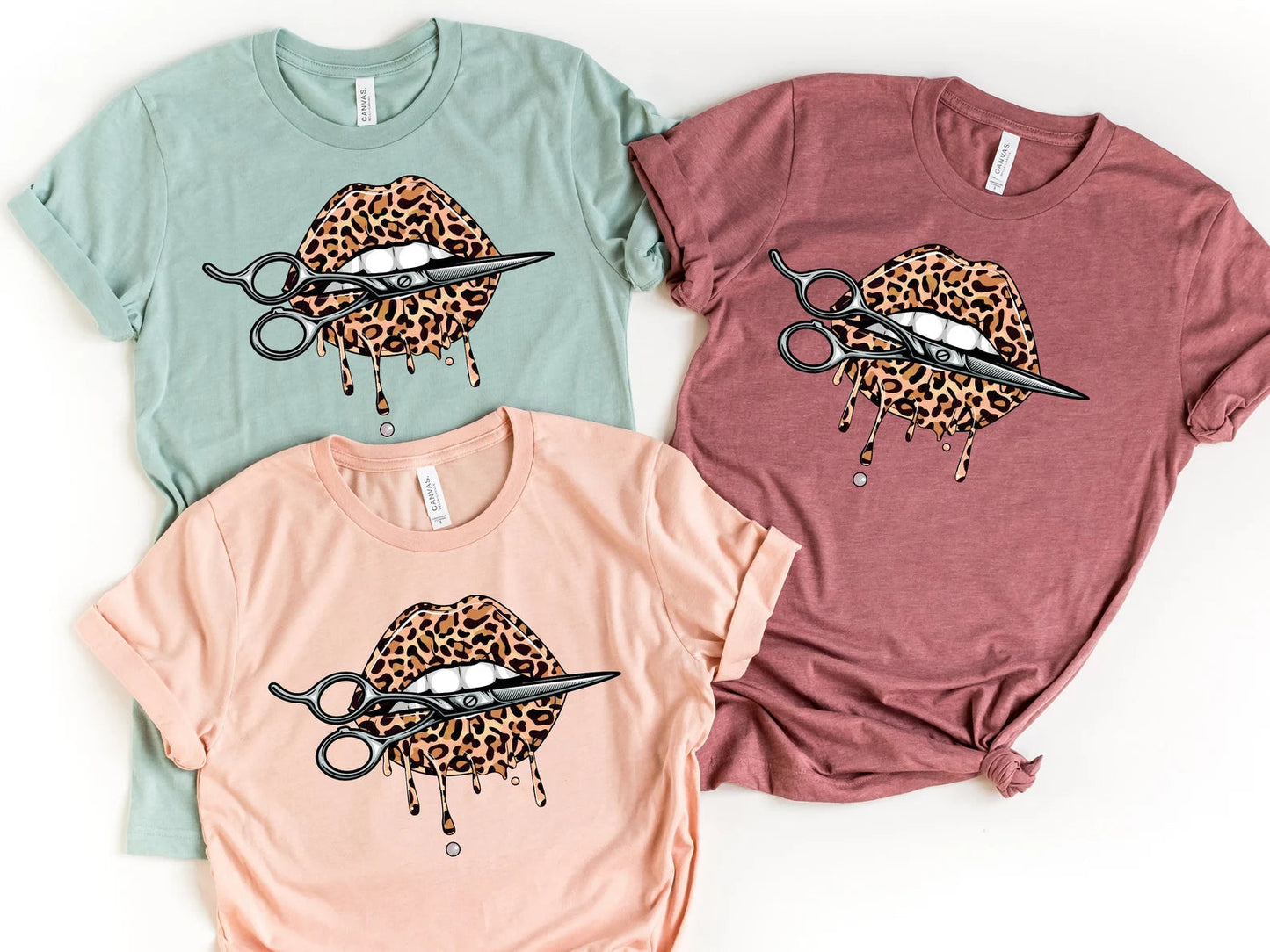 Lips with Scissors T-shirts - Eunices Hair LLC - Medical Wig Solutions