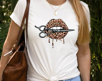 Lips with Scissors T-shirts - Eunices Hair LLC - Medical Wig Solutions