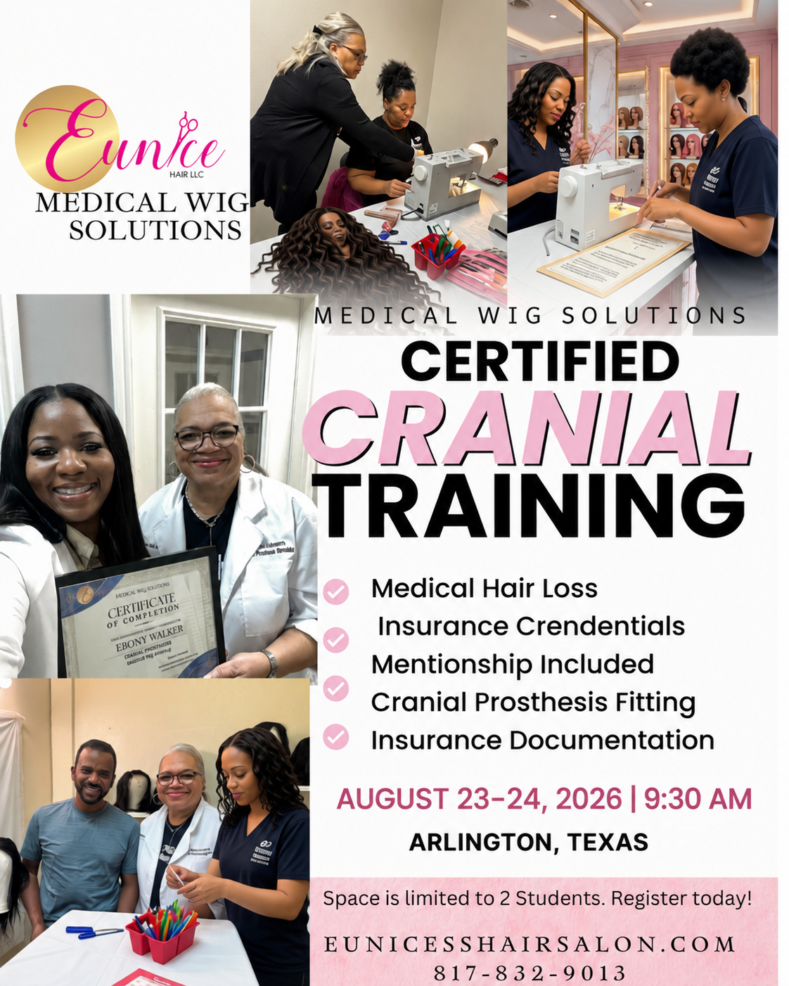 🎓 Wig Making & Medical Wig Certification Class- 2 DAY CLASS