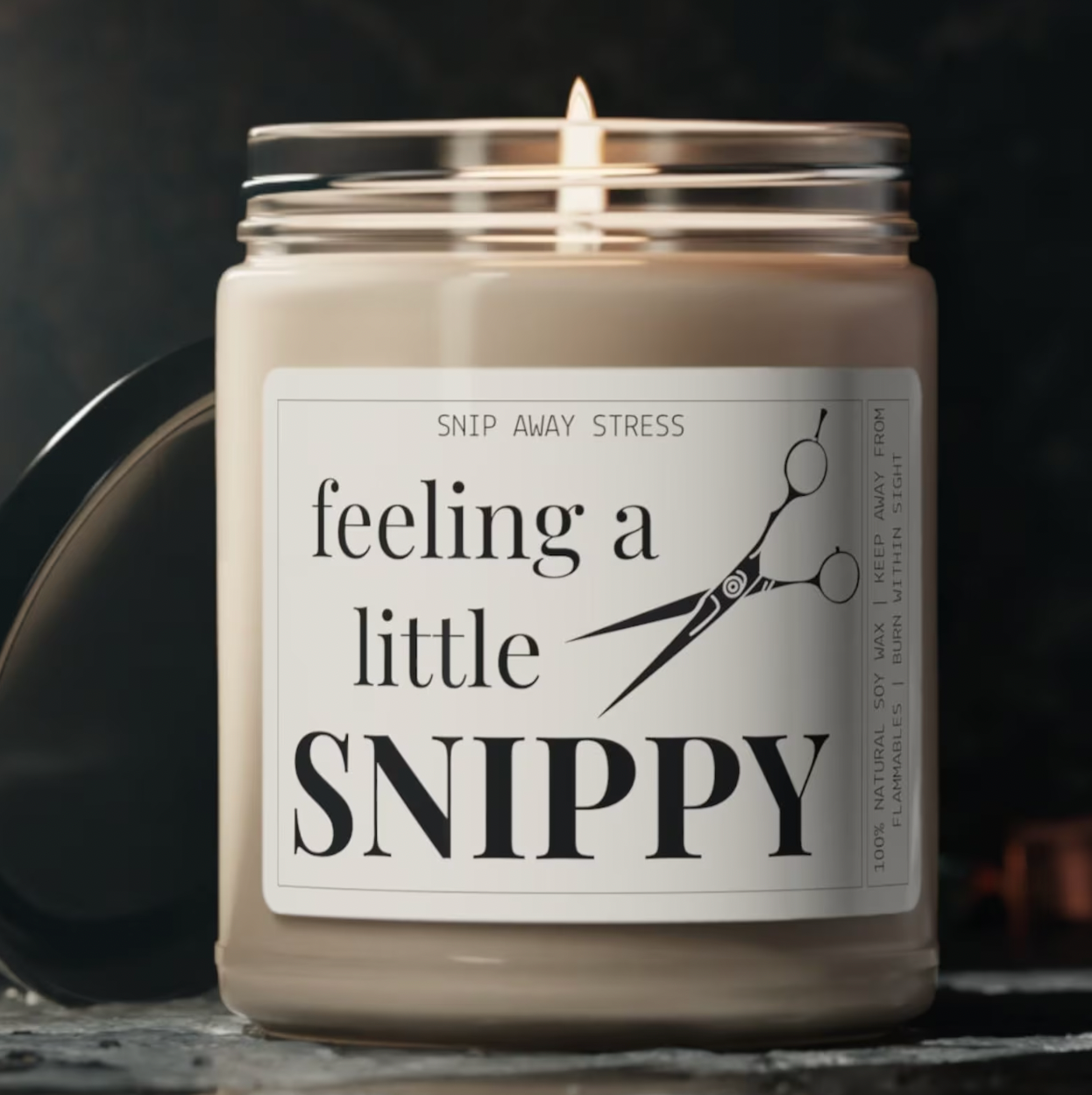 Hairstylist Candle - Feeling a Little Snippy | Hair Dresser Gift, Cosmetology Gifts, Stylist Appreciation, Cosmetology Graduation Gift