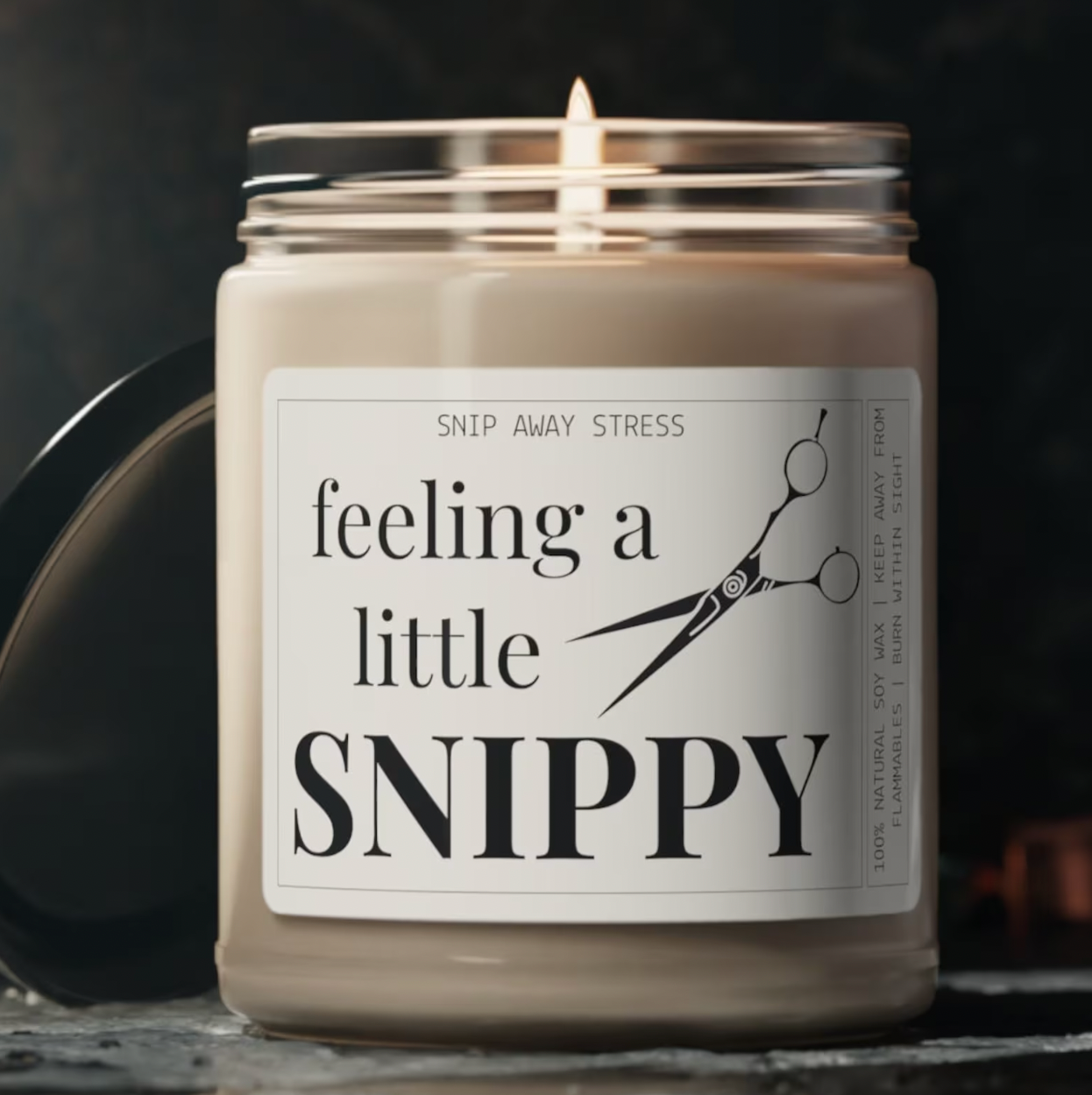 Hairstylist Candle - Feeling a Little Snippy | Hair Dresser Gift, Cosmetology Gifts, Stylist Appreciation, Cosmetology Graduation Gift - Eunices Hair LLC - Medical Wig Solutions