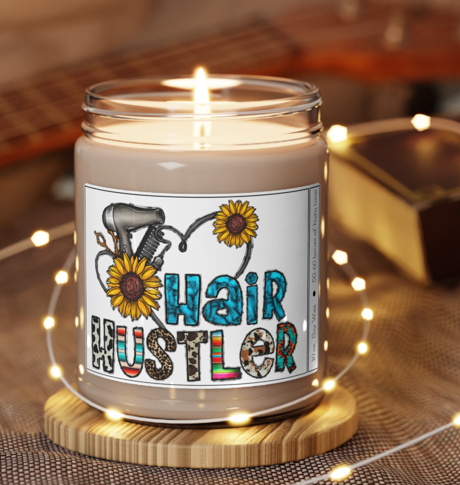 Hair Hustler Candle l Stylist Appreciation Hair Dresser Gift | Cosmetology Gifts, Stylist Appreciation, Cosmetology Graduation Gift - Eunices Hair LLC - Medical Wig Solutions